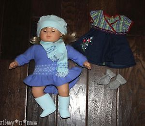 American Girl Blonde Blue Eyes Bitty Baby Twin Girl Doll Extra Clothes Retired