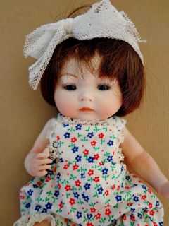 7" All Jointed Bisque Antique Repro Tynee Babe Baby Doll Wig Clothes Toys