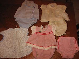 Vintage Baby Toddler Clothes Dresses w Waterproof Plastic Pants Diaper Covers