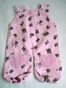 19" Baby Doll Clothes Outfit Pink Bear Overalls Galoob Baby Talk Doll 1985