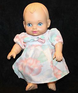 Vtg 1990 Water Babies Lauer Toy Baby Doll 12" Clothes Dress Realistic Feel