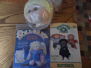 The Original Doll Baby Cabbage Patch Kids Body Head Butterick Clothes Make It