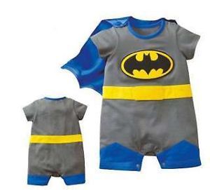 Baby Boy Kid Superman Batman Costume Romper Onesie Outfit Superhero Fancy Dress