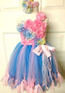 Beautiful Flower Tutu Dress Holiday Party Baby Shower Birthday Photograph 0 5T