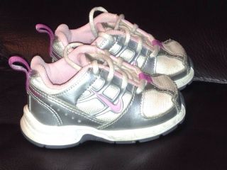Girls Nike Gray Pink Tennis Shoes Size 4 Baby Toddler