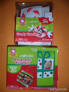 Lot of 2 Smart Kits Ornament Candy Frames Kids Holiday Crafts Creative Hands