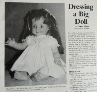 Vtg Original Doll Clothing Pattern Fits 24" Baby Crissy Toodles Similar Doll
