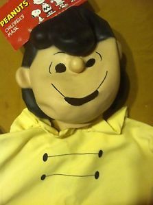 Vintage Lucy Charlie Brown Snoopy Peanuts Halloween Costume Rubber Mask 1952