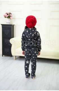 New Kids Boys Girls Hood Attaches Coat Top Pants Outfit Set Age 2 7Y
