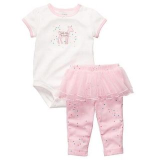 New Easter Infant Girls Pink Tutu Dress Shirt Pant 2 PC Set Outfit Clothes 3M