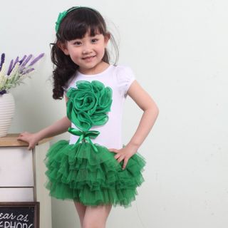 Baby Girls Stereoscopic Flower Party Tutu Dress One Piece Skirts Bowknot Costume