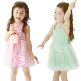 Girls Halter Pageant Party Dress Kids Bowknot Flower Clothes Costume 2 7 Years