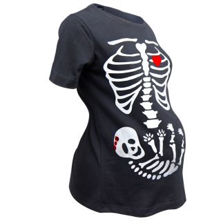 Mother to Be Baby Girl Skeleton Women's Maternity Halloween Costume T Shirt