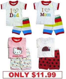 Cute Baby Gap Girl Short Sleeve Summer Pyjamas Clothes Infant Toddler Pajamas