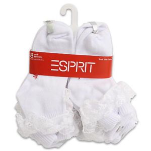 8pk Esprit Girls Socks w Lace Baby Infant Toddler Dress Socks 8 Pairs New