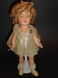 1930's Composition Ideal 13" Shirley Temple Doll w Tags Pin Original Clothes