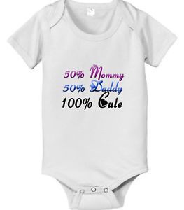 50 Mommy 50 Daddy 100 Cute Baby Infant Bodysuit