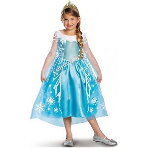 Elsa Deluxe Costume Kids Princess Disney Frozen Halloween Fancy Dress Up Outfit