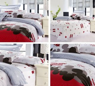 Kids Bedding Quilt Cover Double Bed Sheet Pillow Case Set Mickey Mouse RRP $85