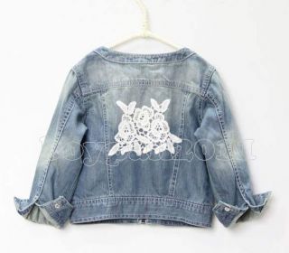 New Kids Toddlers Girls Long Sleeve Short Lace Jean Coats Jackets sz2 7yrs