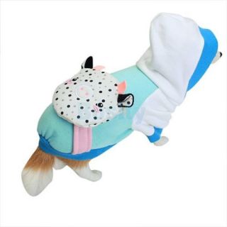 Pet Dog Cat Puppy Coat Shirt Hoodie Clothes Fashion Costume Dot Cow Backpack S