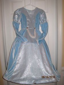 Snow Princess Ice Queen Child Costume Large 10 12 Dress Cape Wand Must See