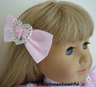 Sale Apryl Doll Clothes Pink Party Dress Hair Bow Fits American Girl Nellie