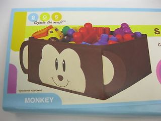 New Monkey Fabric Storage Bin Great for Kids Room Toys Clothes Organization