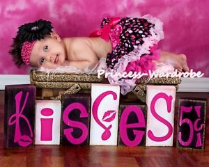 Newborn Baby Hot Light Pink Sweet Heart Pettiskirt Petti Skirt Tutu Girl 3 12M