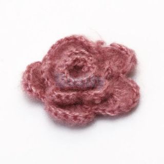 20 Handmade Crochet Flower Appliques Sewing Craft Knitting Hat Cap Beanie Decor