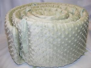Sage Green Carters Baby Crib Bumper Pad Super Soft Dimpled