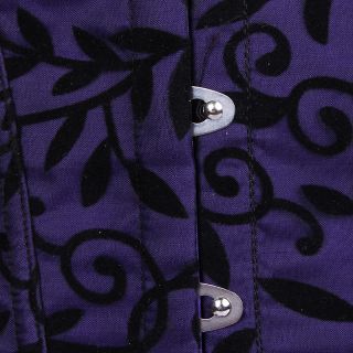 Sexy Purple Satin Corset Burlesque Basque Top Lace Up Lingerie Plus Size 8 24