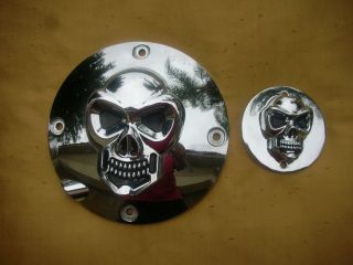 Harley Davidson Chrome Skull Collection Derby Points Covers