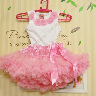 2pcs Baby Girl Kid Top Tutu Pageant Party Formal Dress Skirt Costume Outfit TYB5