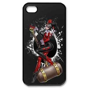 Design Harley Quinn Batman Joker Fans Black Apple iPhone 4 4S Hard Case