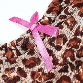 Women Intimate Apparel Sexy Leopard Print Lingerie Sleepwear Robe w G String