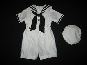 New 4 PC "Sailor" Nautical Boys Summer Clothes 3T Toddler Boutique Shortall Hat
