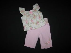 "Elmo Flower" Capri Pants Girls Clothes 24M 3T Spring Summer Kids Toddler Baby