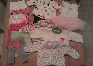 Lot Newborn Baby Girl Clothes Carter's Circo Just One Year