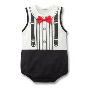 Tuxedo Funny Baby Grow Babysuit Boy Girl Tshirt Babies Clothing Suit UK 1 St P P