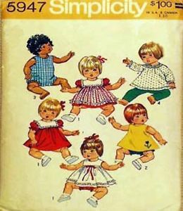 1973 Vintage Sewing Pattern 18 20" Vinyl Body Baby Doll Clothes