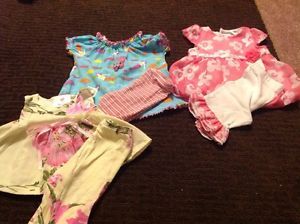 Infant Baby Girl 6 12 MO Clothing Lot Boutique EEUC 3 Outfits