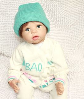 22 inch Reborn Baby Soft Silicone Vinyl with Stuffed PP Cotton Body Mohair Dolls