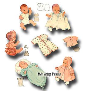 Vintage Baby Doll Clothes Pattern 15" 16" DY Dee Tiny Tears Betsy Wetsy