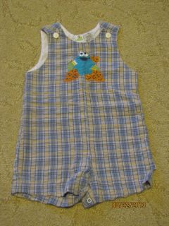 Boy's Infant Baby Clothes Sesame Street Cookie Monster Size 18 Months
