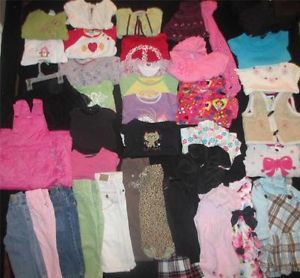 Huge Baby Girl Clothes Lot Size 18 24 Months Jeans Coat Fall Winter 2T Dresses