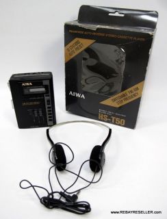 Aiwa HS T50 FM Am Wide Auto Reverse Portable Stereo Cassette Player w HP M16