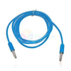 Blue 3 5mm Jack Aux Stereo Audio Cable Cord Car Adapter iPhone 3G 3GS 4 4S A1V