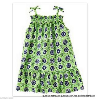 Crazy 8 Girls 2 2T 5 5T Elephant Island Green Smocked Summer Dress New