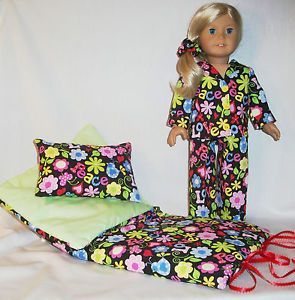 Peace and Love Matching Pajamas Sleeping Bag Set American Girl Doll Clothes